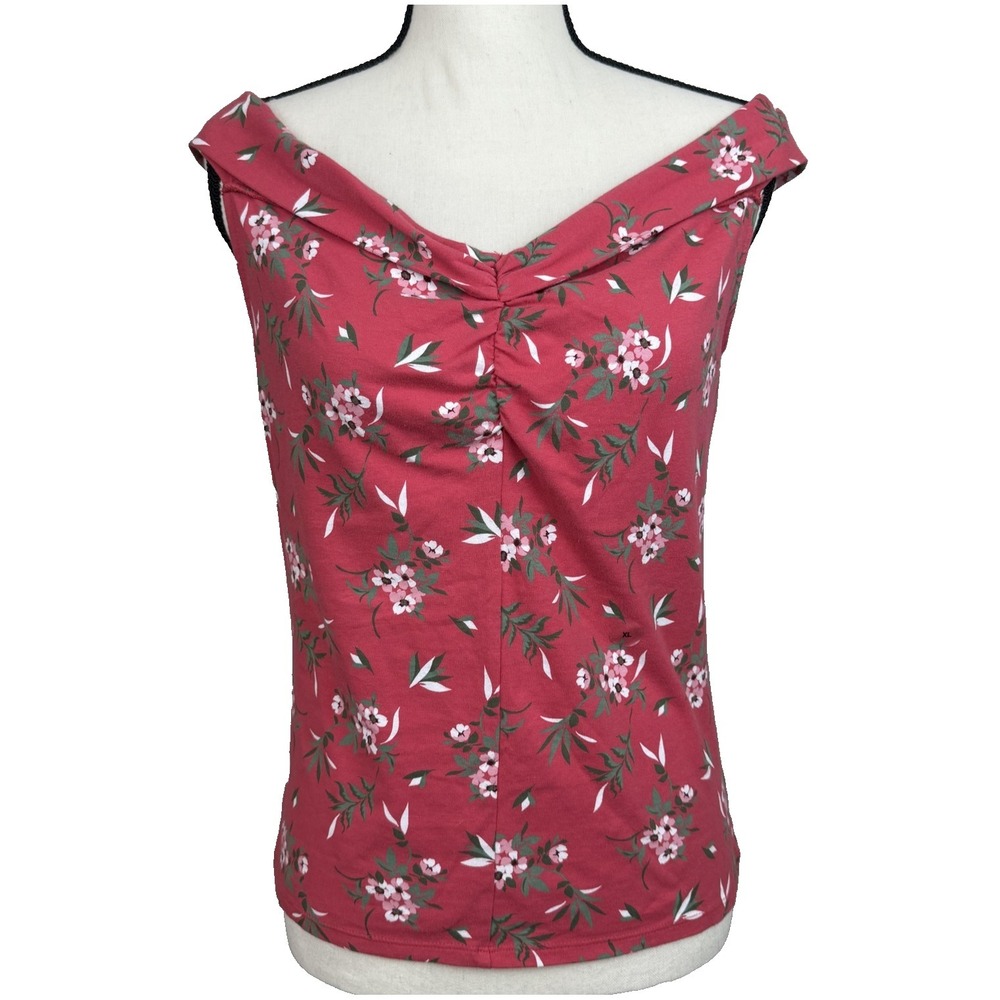 Sabrina Carpenter Aeropostale Tank Top Juniors XL Pink Floral Off Shoulder NEW